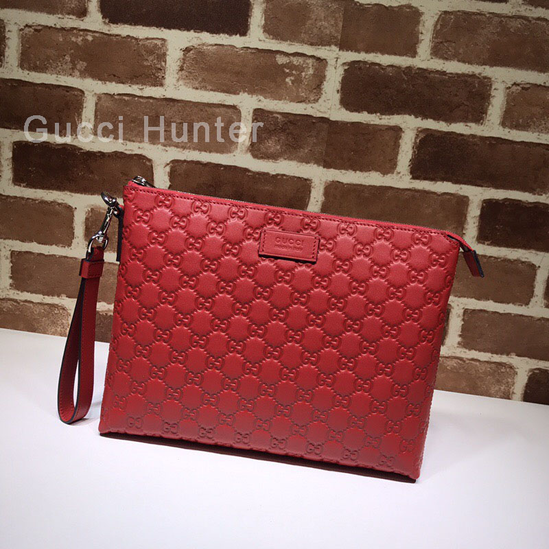 Gucci Signature  Soft Men's Bag Red 473881